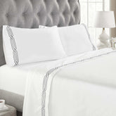 1200 Thread Count Egyptian Cotton Sateen Embroidered Sheet Set