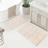 Cotton Checkers Geometric Non-Skid Washable 2 Piece Bath Rug Set