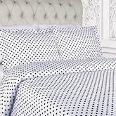 600 Thread Count Cotton Blend Polka Dot Plush Duvet Cover Set
