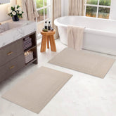 Egyptian Cotton Greek Key Infinity Border Bath Mat Set of 2