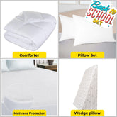 Basics Bedroom Set Comforter Mattress Wedge Pillow Twin/ Twin XL White