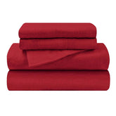 Cotton Flannel Trellis Traditional Solid Deep Pocket Bed Sheet Set