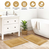 Egyptian Cotton Greek Key Infinity Border Bath Mat Set of 2