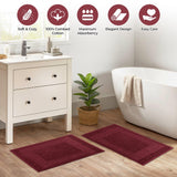 Egyptian Cotton Greek Key Infinity Border Bath Mat Set of 2