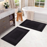 Egyptian Cotton Greek Key Infinity Border Bath Mat Set of 2