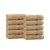 Heritage Egyptian Cotton Plush Absorbent Face Towel Washcloth Set of 10