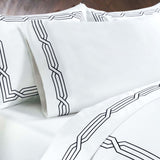 1200 Thread Count Egyptian Cotton Sateen Embroidered Sheet Set