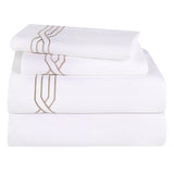 1200 Thread Count Egyptian Cotton Sateen Embroidered Sheet Set