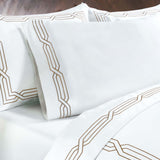 1200 Thread Count Egyptian Cotton Sateen Embroidered Sheet Set