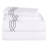 1200 Thread Count Egyptian Cotton Sateen Embroidered Sheet Set