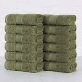 Oregon Organic Cotton Medium Weight Solid Face Towel, Set of 12