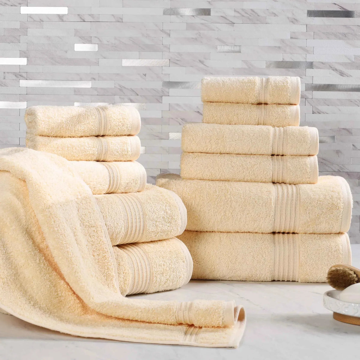 Heritage Egyptian Cotton Plush Absorbent Luxury 12 Piece Towel Set