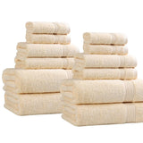 Heritage Egyptian Cotton Plush Absorbent Luxury 12 Piece Towel Set