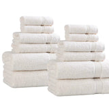 Heritage Egyptian Cotton Plush Absorbent Luxury 12 Piece Towel Set