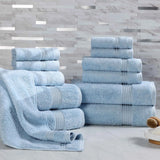 Heritage Egyptian Cotton Plush Absorbent Luxury 12 Piece Towel Set