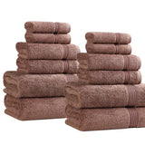 Heritage Egyptian Cotton Plush Absorbent Luxury 12 Piece Towel Set