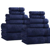 Heritage Egyptian Cotton Plush Absorbent Luxury 12 Piece Towel Set