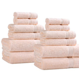 Heritage Egyptian Cotton Plush Absorbent Luxury 12 Piece Towel Set