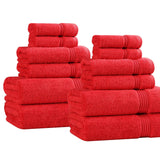 Heritage Egyptian Cotton Plush Absorbent Luxury 12 Piece Towel Set