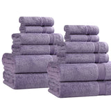 Heritage Egyptian Cotton Plush Absorbent Luxury 12 Piece Towel Set