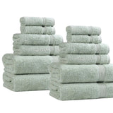 Heritage Egyptian Cotton Plush Absorbent Luxury 12 Piece Towel Set