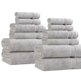Heritage Egyptian Cotton Plush Absorbent Luxury 12 Piece Towel Set