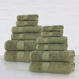 Oregon Organic Cotton Medium Weight Solid 12-Piece Towel Set