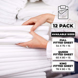 Cotton Blend Percale Hotel Quality Fitted Bed Sheets, Set of 3, 6, 12