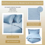1500 Thread Count Egyptian Cotton Solid Duvet Cover Set