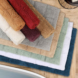 Cotton Checkers Geometric Non-Skid Washable 2 Piece Bath Rug Set