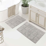 Cotton Checkers Geometric Non-Skid Washable 2 Piece Bath Rug Set