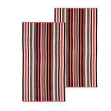 2 Piece Rope Textured Striped Oversized Cotton Beach Towel Set