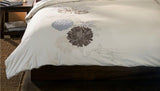 200 Thread Count Cotton Embroidered Floral 3 Piece Duvet Cover Set