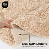 Cotton Oval Solid Non-Skid Washable 2 Piece Bath Rug Set