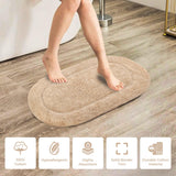 Cotton Oval Solid Non-Skid Washable 2 Piece Bath Rug Set