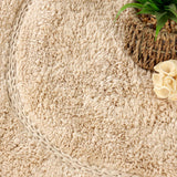 Cotton Oval Solid Non-Skid Washable 2 Piece Bath Rug Set