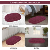 Cotton Oval Solid Non-Skid Washable 2 Piece Bath Rug Set