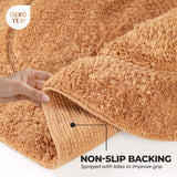 Cotton Oval Solid Non-Skid Washable 2 Piece Bath Rug Set