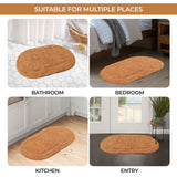 Cotton Oval Solid Non-Skid Washable 2 Piece Bath Rug Set