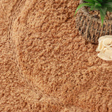 Cotton Oval Solid Non-Skid Washable 2 Piece Bath Rug Set