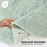 Cotton Oval Solid Non-Skid Washable 2 Piece Bath Rug Set
