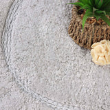 Cotton Oval Solid Non-Skid Washable 2 Piece Bath Rug Set