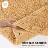 Cotton Oval Solid Non-Skid Washable 2 Piece Bath Rug Set