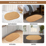 Cotton Oval Solid Non-Skid Washable 2 Piece Bath Rug Set