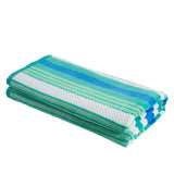 4 Piece Cotton Rope Textured Striped Oversized Beach Towel Set