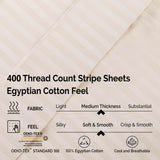 400 Thread Count Egyptian Cotton Sateen Stripe Bed Sheet Set