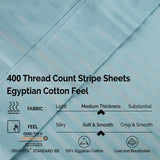 400 Thread Count Egyptian Cotton Sateen Stripe Bed Sheet Set