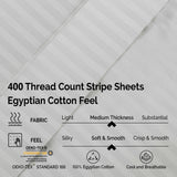 400 Thread Count Egyptian Cotton Sateen Stripe Bed Sheet Set