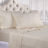 300 Thread Count Egyptian Cotton Sateen Stripe Bed Sheet Set