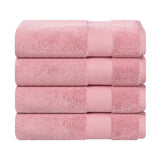 Aria Turkish Cotton Solid Heavyweight Plush Bath Towel Set of 4